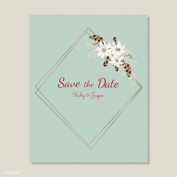 Save the date wedding invitation mockup card | Free stock illustration - 519161