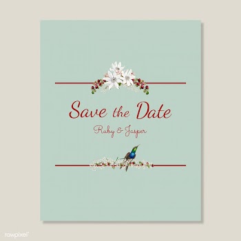 Save the date wedding invitation mockup card | Free stock illustration - 519184