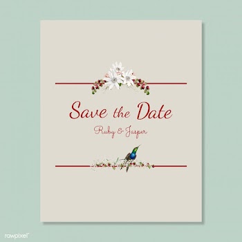 Save the date wedding invitation mockup card | Free stock illustration - 519196