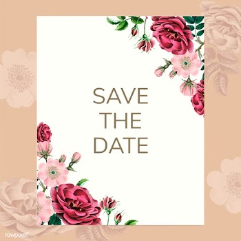 Save the date with floral design vector | Free stock vector - 520695
