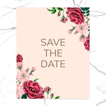 Save the date with floral design vector | Free stock vector - 520700