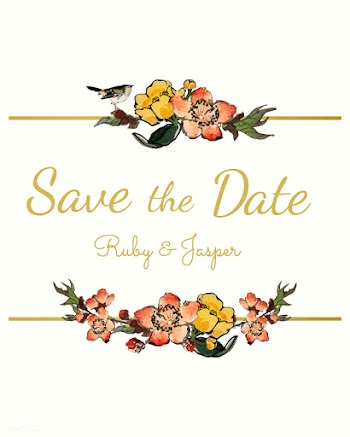 Save the date with floral design vector | Free stock vector - 523638