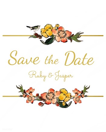 Save the date with floral design vector | Free stock vector - 523644