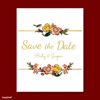 Save the date with floral design vector | Free stock vector - 523646