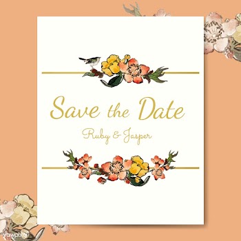 Save the date with floral design vector | Free stock vector - 523675