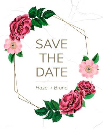 Save the date with floral frame vector | Free stock vector - 520658