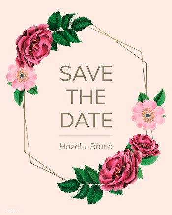 Save the date with floral frame vector | Free stock vector - 520670