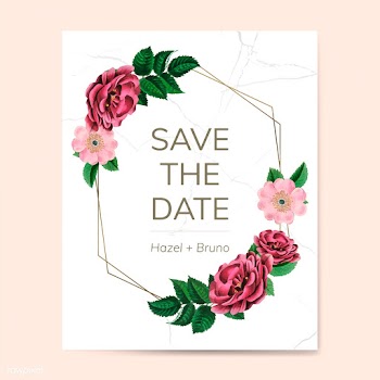 Save the date with floral frame vector | Free stock vector - 520683