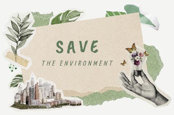 Save the environment word typography, | Free PSD - rawpixel