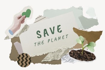 Save the planet word typography, | Free PSD - rawpixel