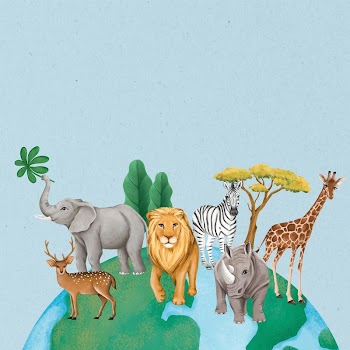 Save wildlife background, drawing design | Free Photo Illustration - rawpixel