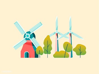 Saving energy with wind power | Free stock vector - 486895