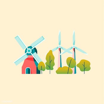 Saving energy with wind power | Free stock vector - 486908