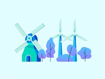 Saving energy with wind power | Free stock vector - 486914