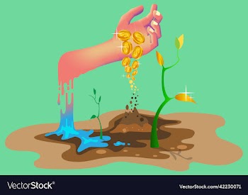 saving money concept hand drop soin into money
