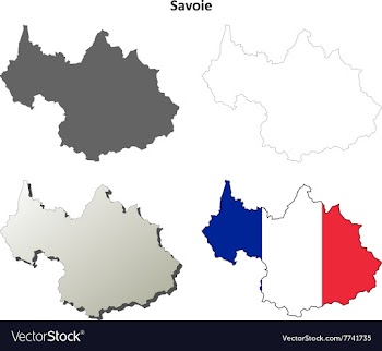 Savoie Rhone-Alpes outline map set vector image