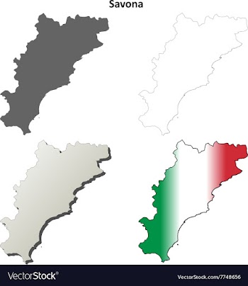 Savona blank detailed outline map set vector image