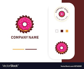 sawmill blade donut logo design template with