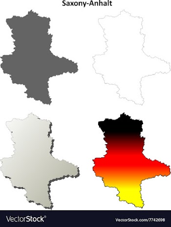 Saxony-Anhalt blank outline map set vector image