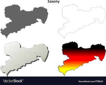 Saxony blank outline map set vector image