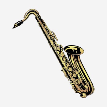 Saxophone clipart, vintage musical instrument | Free Photo - rawpixel