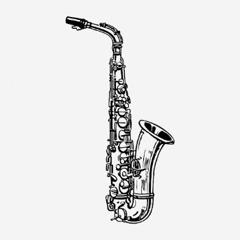 Saxophone drawing, vintage musical instrument | Free Photo - rawpixel