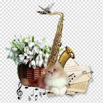 Saxophone Musical instrument Birthday Melody, Watercolor floral decoration material transparent background PNG clipart