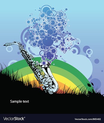Saxophone with circles vector image