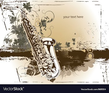Saxophone with floral vector image