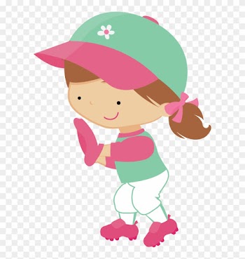 Say Hello - Baseball Girl Clipart