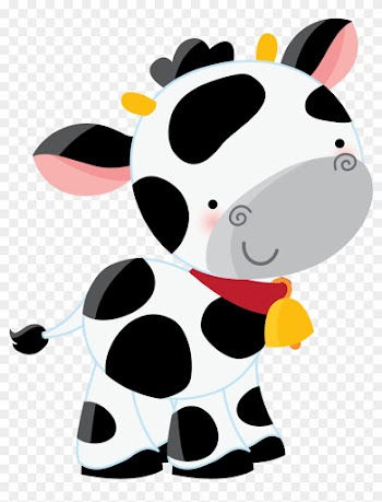 Say Hello Cow Clipartclipart Babyclipart Imagespaper - Farm Animals Paper Cupcake Picks 24pcs