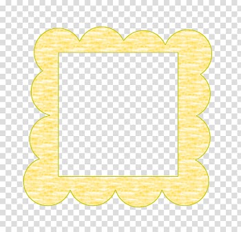 Scallop-edge yellow frame transparent background PNG clipart