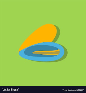 Scallop sea shell sketch style in sticker style vector image