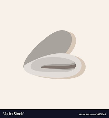 Scallop sea shell sketch style in sticker style vector image