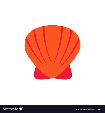Scallop sea shell sketch style realistic vector image