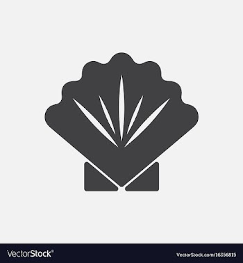 Scallop sea shell sketch style realistic vector image