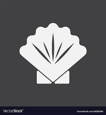 Scallop sea shell sketch style realistic vector image