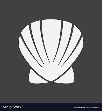 Scallop sea shell sketch style realistic vector image