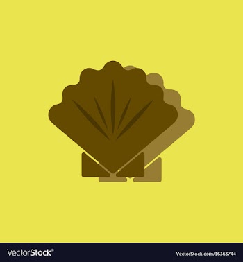 Scallop sea shell sketch style realistic vector image