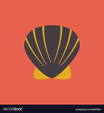 Scallop sea shell sketch style realistic vector image