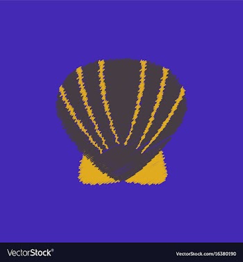 Scallop sea shell sketch style realistic vector image
