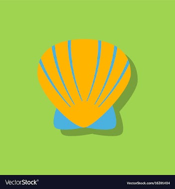 Scallop sea shell sketch style realistic vector image