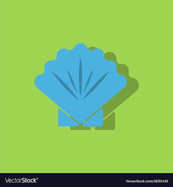 Scallop sea shell sketch style realistic vector image
