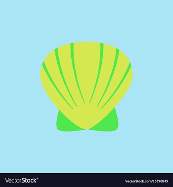 Scallop sea shell sketch style realistic vector image