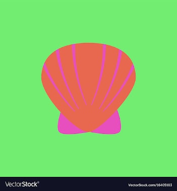 Scallop sea shell sketch style realistic vector image