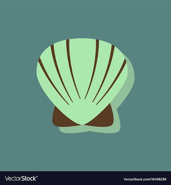 Scallop sea shell sketch style realistic vector image
