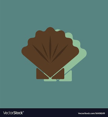 Scallop sea shell sketch style realistic vector image