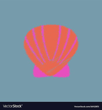 Scallop sea shell sketch style realistic vector image