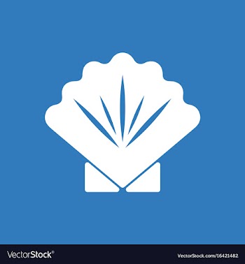 Scallop sea shell sketch style realistic vector image