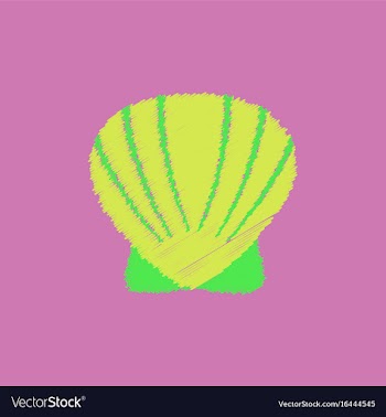 Scallop sea shell sketch style realistic vector image